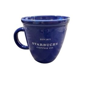 Starbucks Vintage 2002 Barista Cobalt Blue ESTD 1971 Coffee Mug 18 oz Collectibl